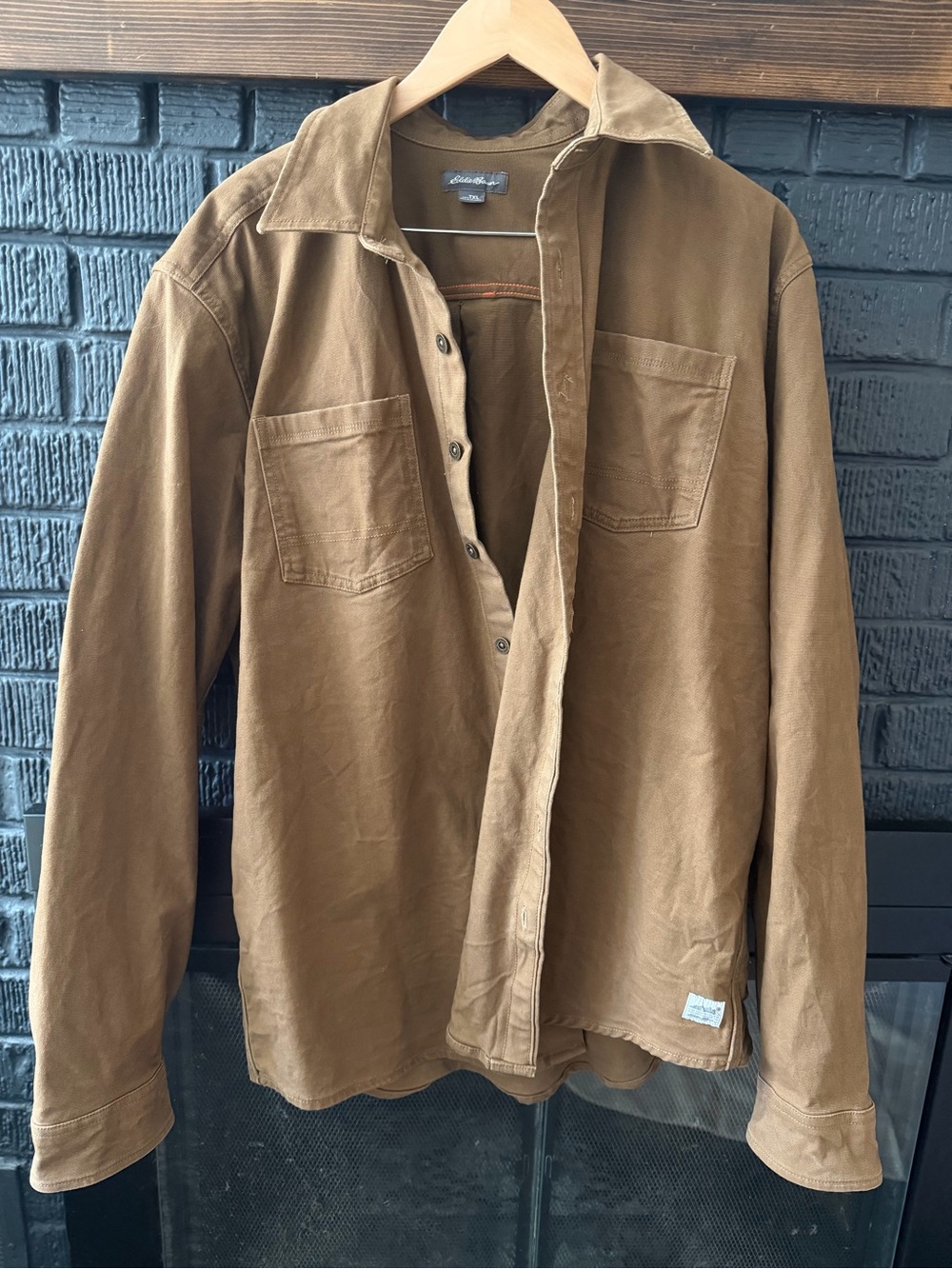 Retro Eddie Bauer Brown Workshirt Jacket - Casual Lightweight Overshirt